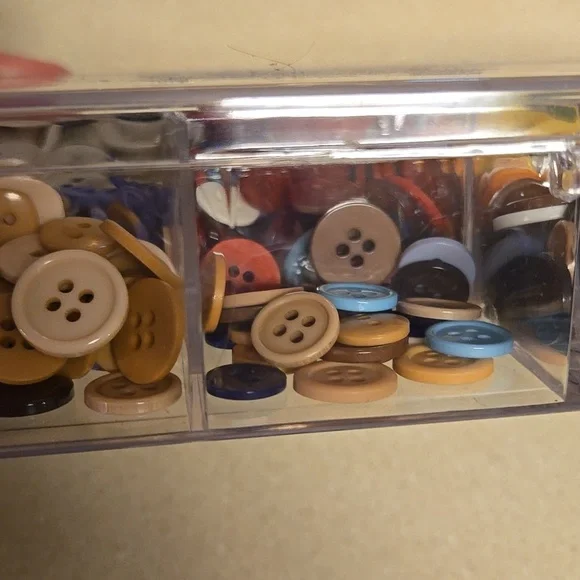 Multi-Color Button Lot With Storage Container - Picture 9 of 11